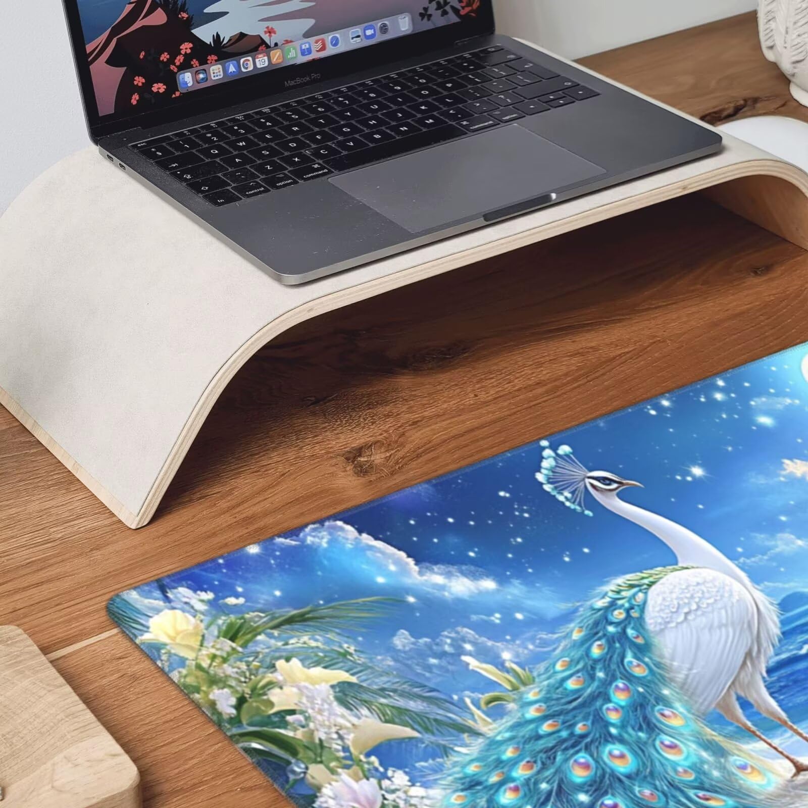 Podkładka pod mysz paw XXL mata na biurko księżyc 1600 x 800 x 3 mm zmywalna podkładka do gier na laptopa, z antypoślizgową gumową podkładką do gier, PC, pracowników biurowych Y525