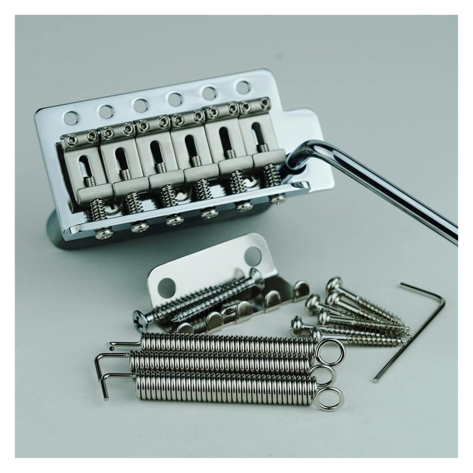 Accesorio Profesional De Puente Trémolo Plateado Cromado Para Guitarras Eléctricas Espaciado Entre Cuerdas De 10.5 Mm Puente De Guitarra Profesional