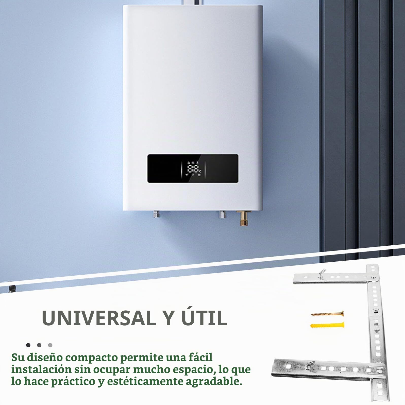 Calentador Pequeños para Eléctrico Soporte de Hierro Agua Compatible Huecas, Diseño Compacto Adecuado y Reducidos Paredes para Baños Espacios