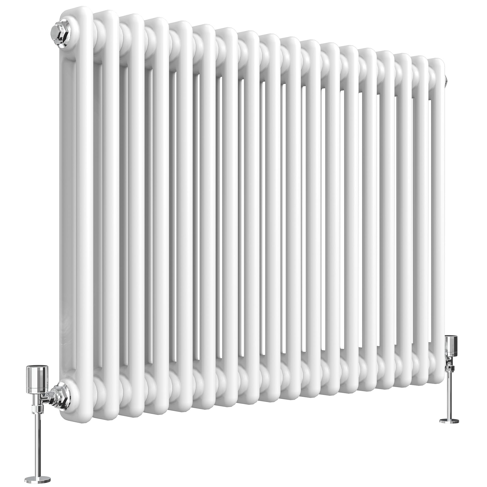 Heilmetz DoubleColumn Radiator Horizontal, 600 x 830mm Traditional Cast Iron Style 2 Column Radiators Central Heating Radiator White