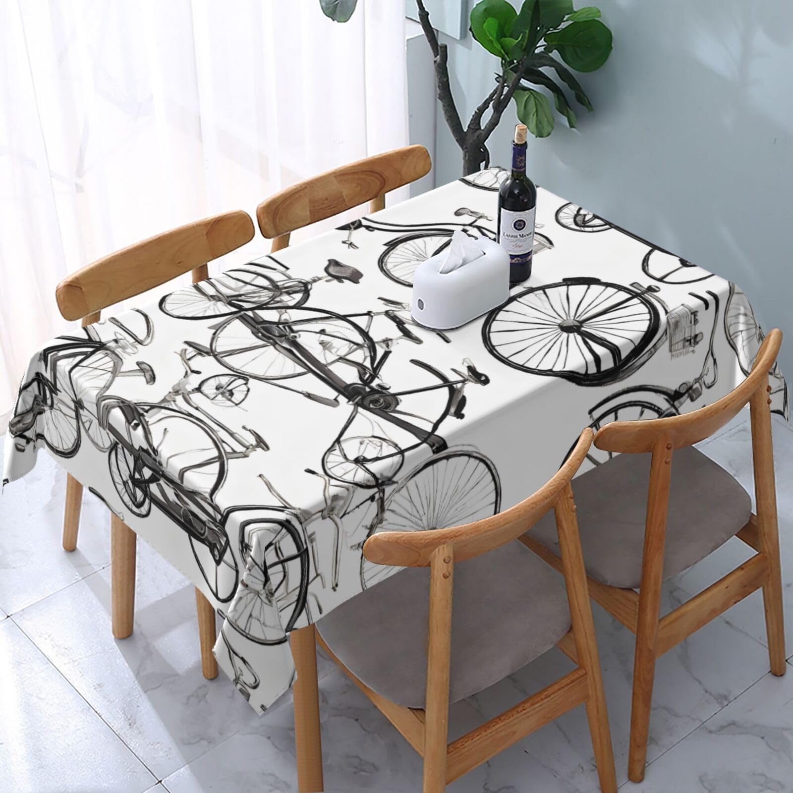 Nappe rectangulaire durable et infroissable, protège table cuisine 137x183