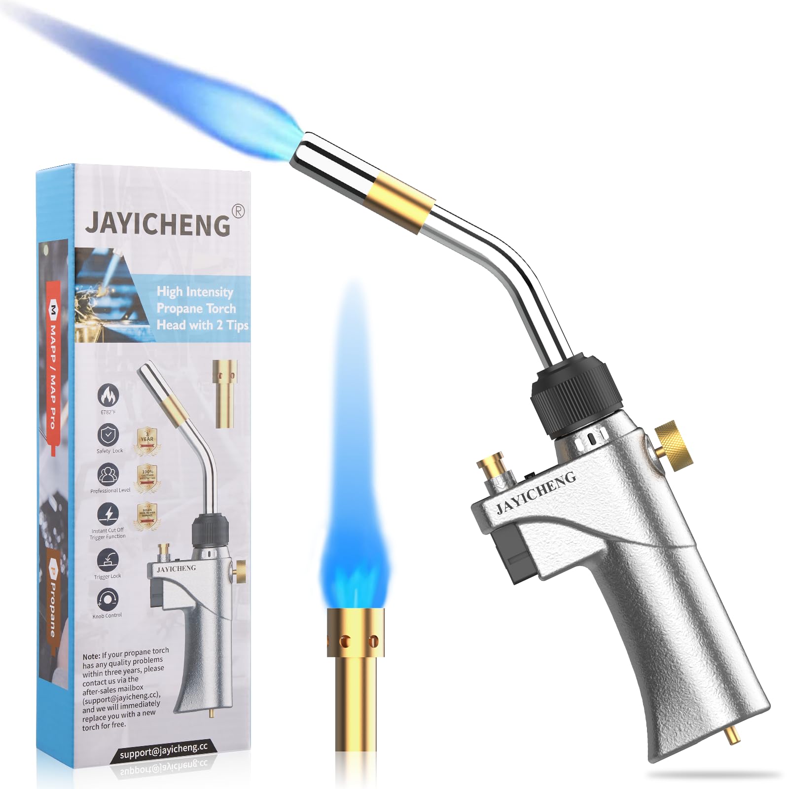 Buy Propane Torch Head with 2 Tips, p/ Torch Kit, High Intensity JS8000