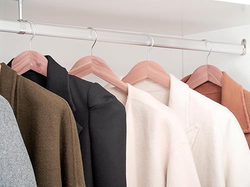 Miniatura 3 de StorageWorks Perchas de madera de cedro rojo, paquete de 6 perchas de madera extra anchas para trajes, abrigos, chaquetas, pantalones