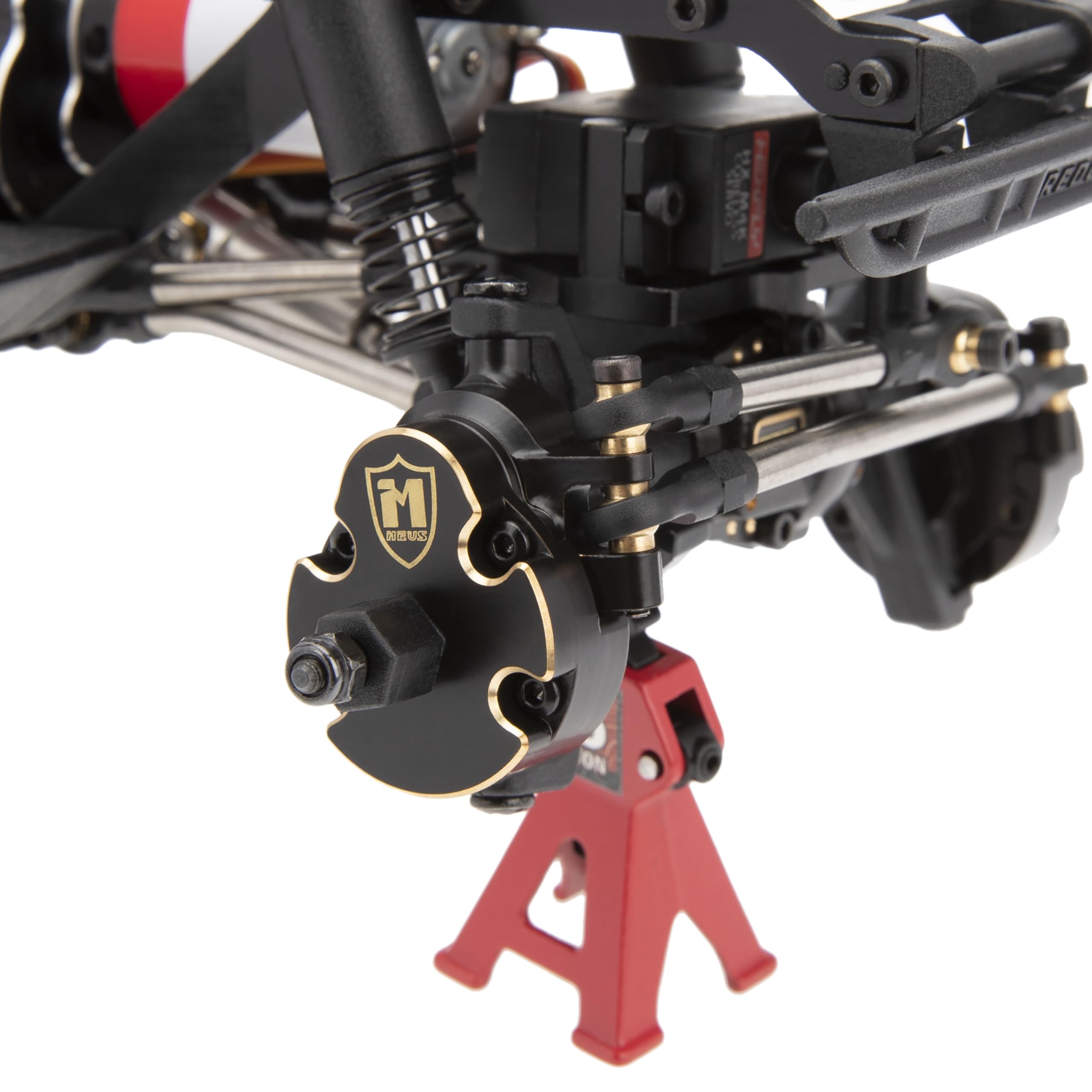 MEUS RACING 63.3g Ascent 18 Brass Steering Knuckles + Front Portal Cover for Redcat Ascent-18 Upgrades 1/18 RC Crawler Parts, 2pc