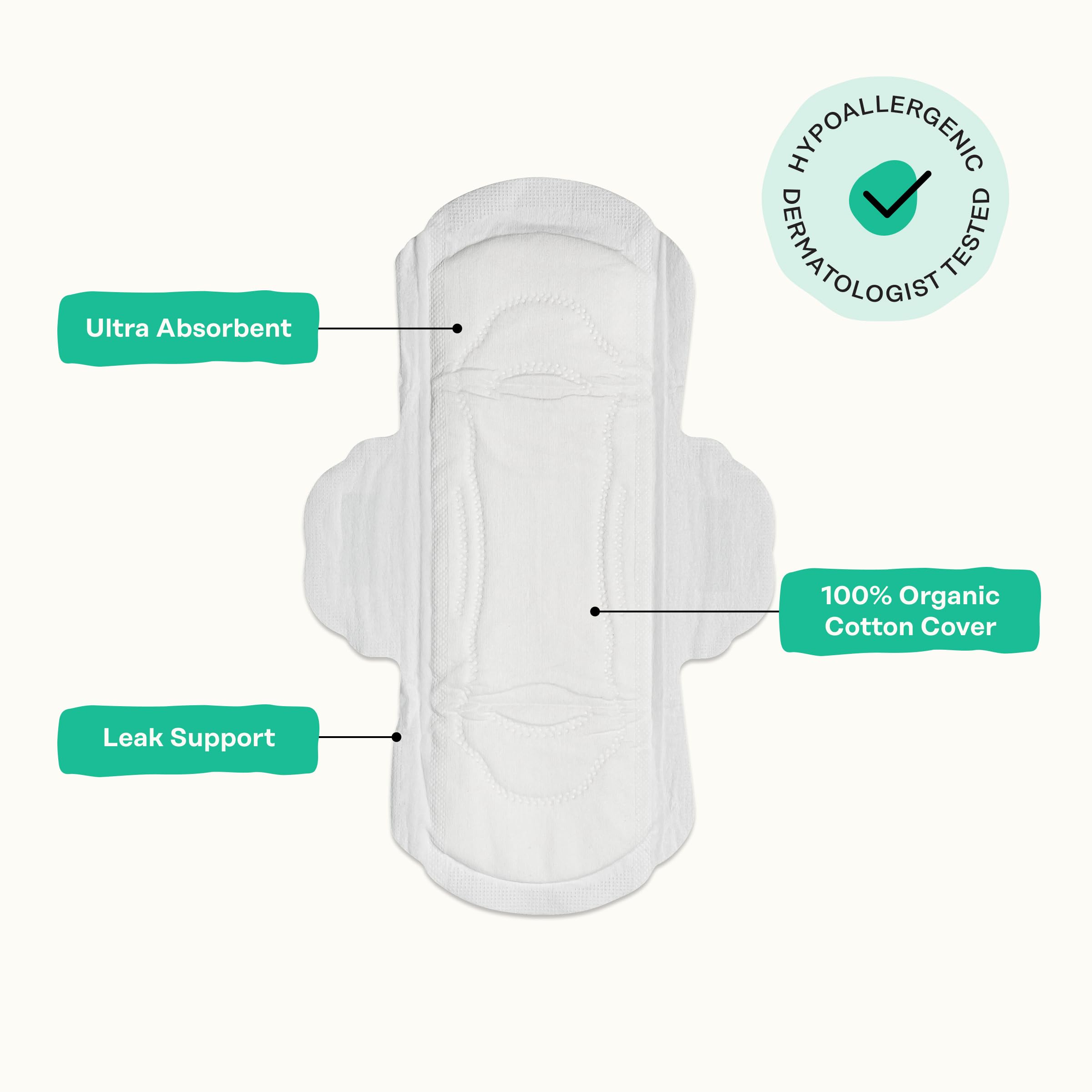 Honey Pot - Herbal Sanitary Pads for Women - Regular Flow w/Wings - Infused w/Essential Oils for Cooling Effect & Organic Cotton Cover – Medium Pack - Feminine Care - 32 ct
