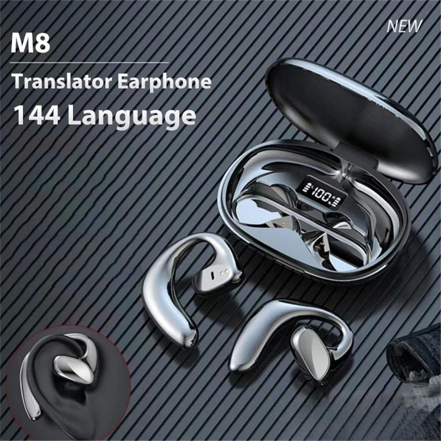 XJQ AI Translation Earbuds (Noir)