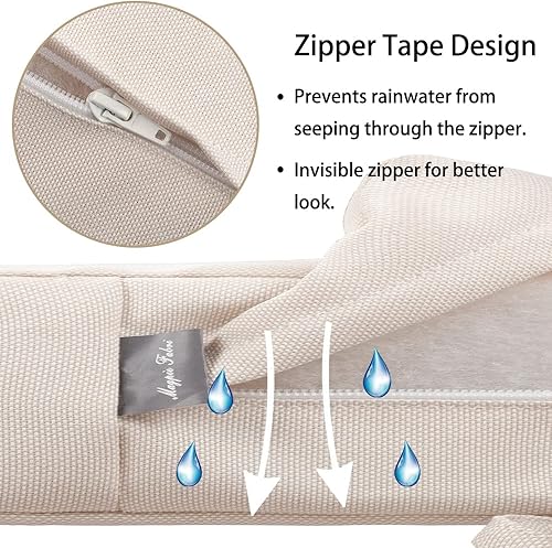 Miniatura 7 de Magpie Fabrics Paquete de 2 fundas de cojín de repuesto para patio para interiores y exteriores, con lazos, repelente al agua, resistente a los