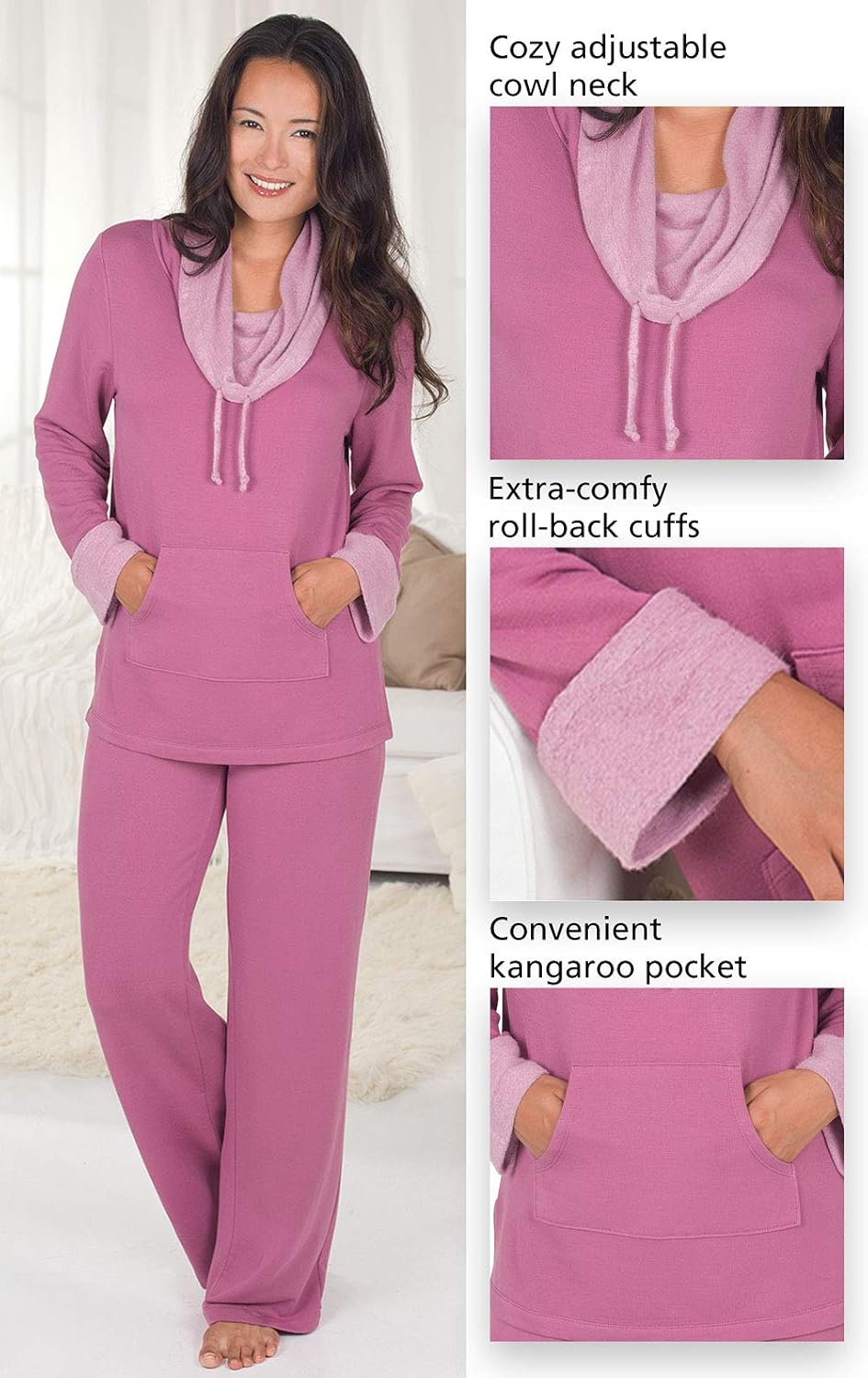 PajamaGram World's Softest Cowl Neck Pajamas for Women - Image 4