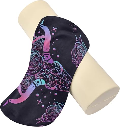 Miniatura 4 de Abstract Tapestry with Bull's Skull Bohemian Yoga Meditation Bolster Pillow Foam Neck Roll Pillow Round Pillows Decorative for Round Pillow Covers