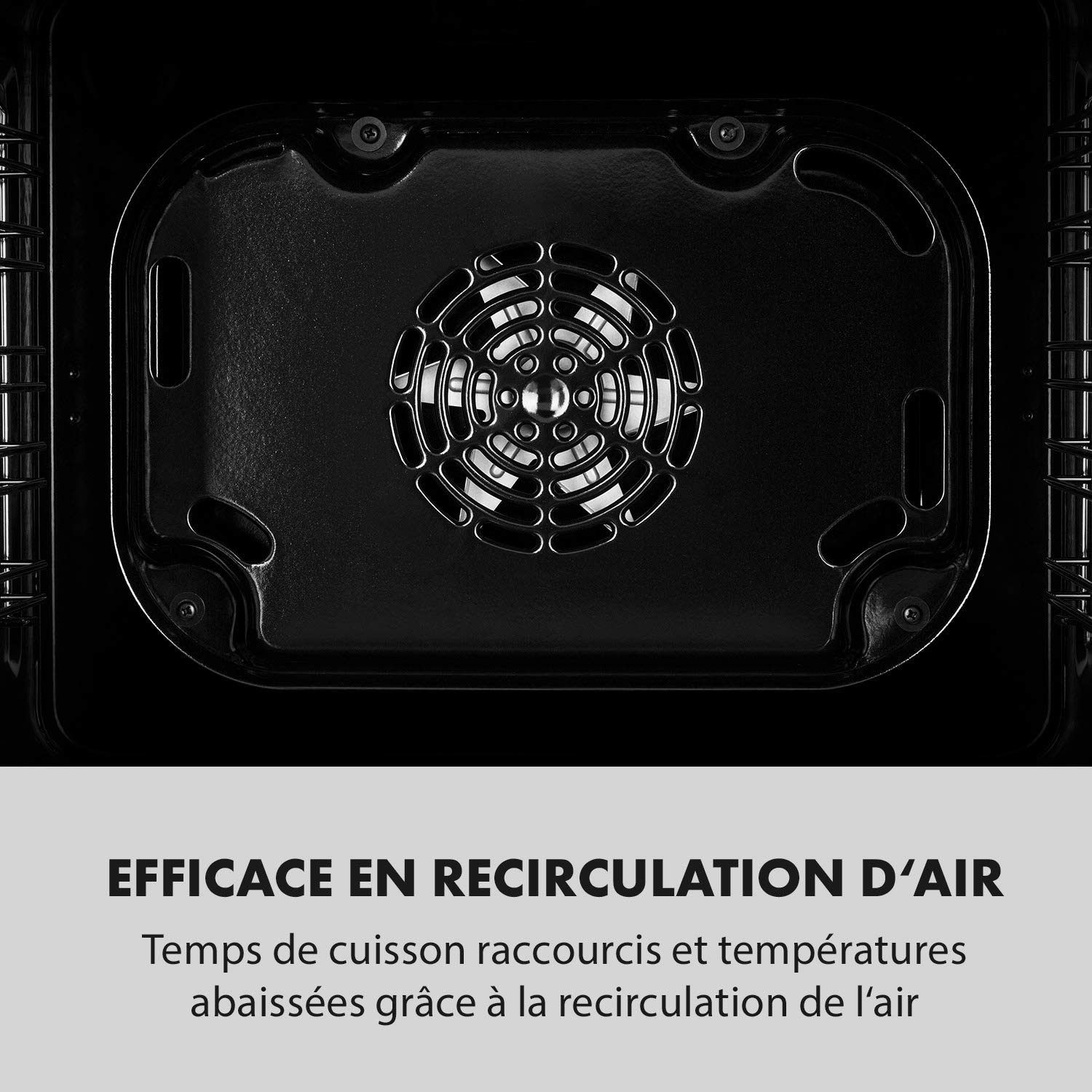 Klarstein Kalahari Four Encastrable - Électrique, 68 Litres, Classe d'Efficacité Énergétique A, 59,5cm, Température : 50-250 °C, 7 Fonctions, 5 Niveaux, Sécurité Enfant, Autonome, Noir