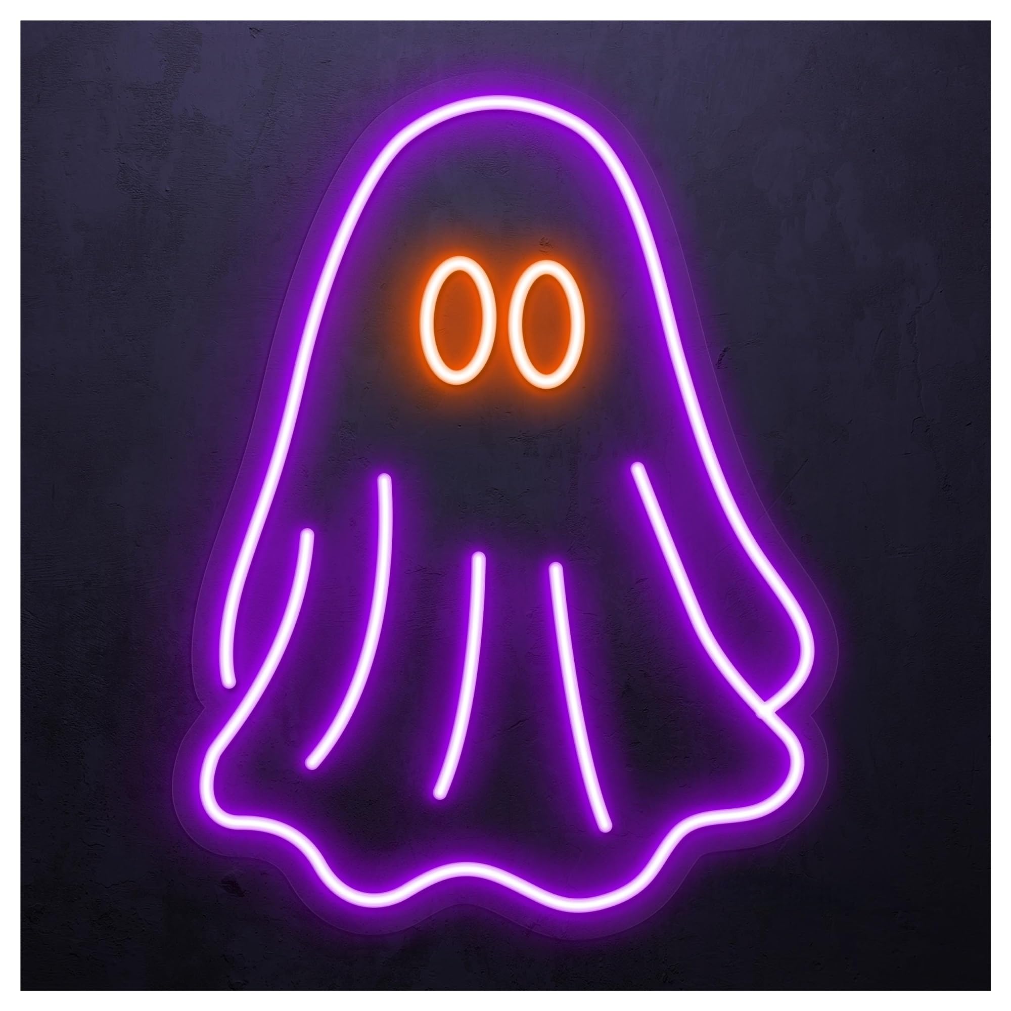 RONGCH Hanging Art Signs Ghost Neon Sign, Suitable for Home Wall Art Decor with Brightness Adjustable 35cm