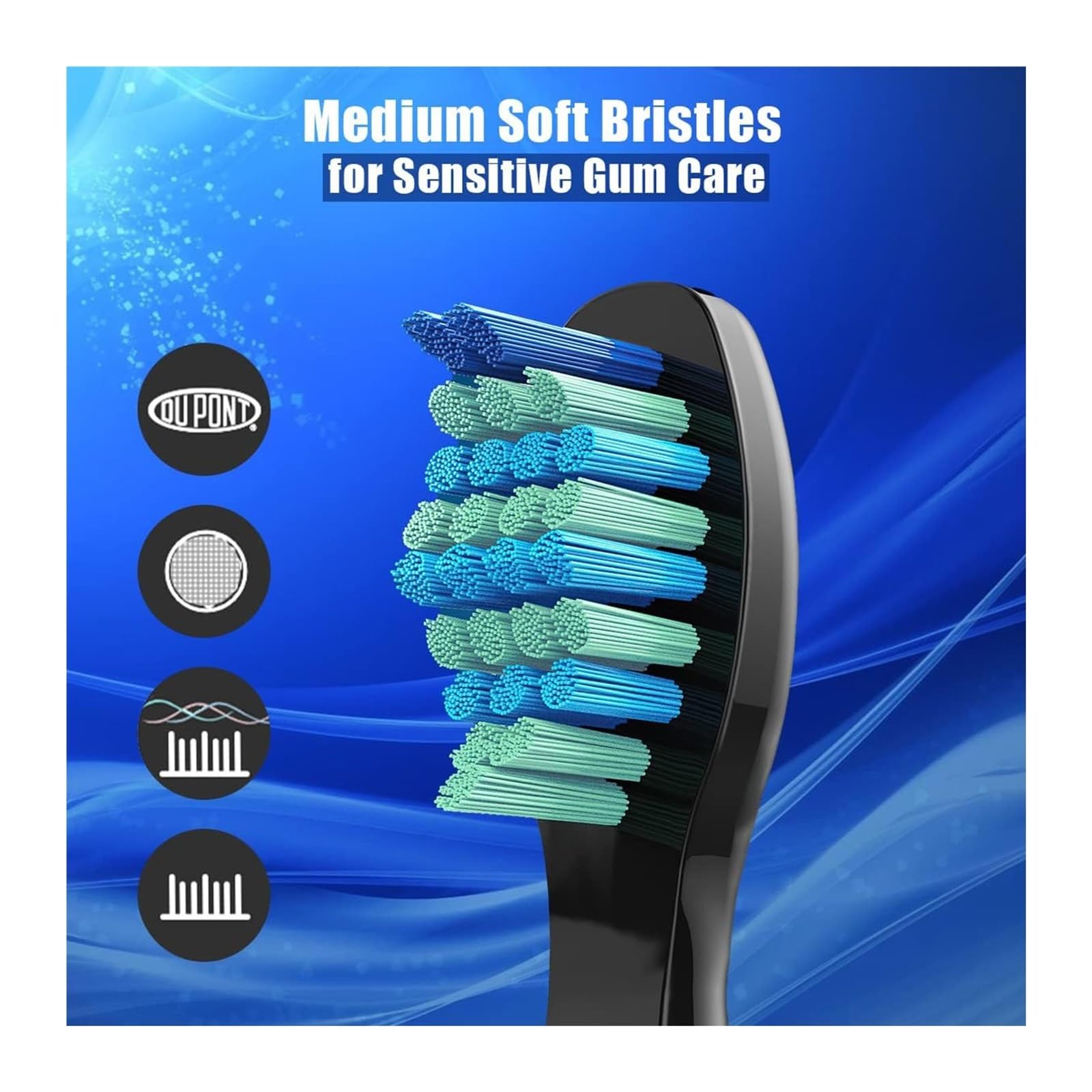 Cabezales de cepillo dental, compatible con Seago, FW507 FW508 FWD1 | 4/8/12/16 pcs, plástico, nylon, adultos, D3 D7 D8 FW515 FW551 FW917 FW959 FW2011 SG-E9(6White 6Black)