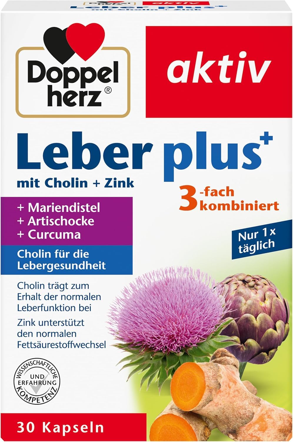 Doppelherz Leber plus – Mit Cholin, 30 Kapseln