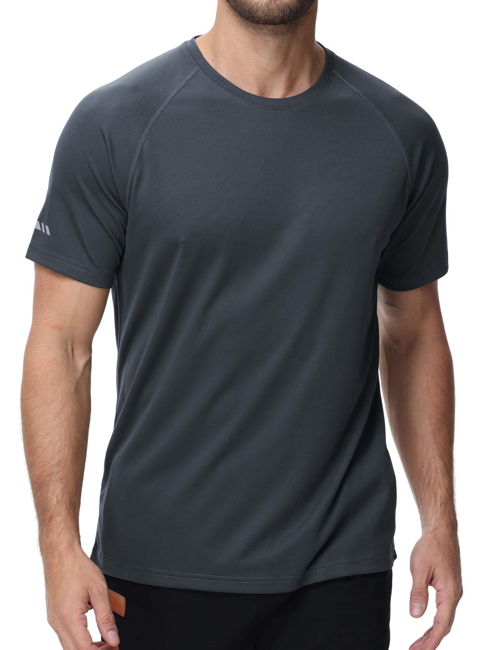 3-Pack Sport Tshirts Męskie koszulki funkcjonalne Szybko suche Oddychająca koszula treningowa Koszula fitness Koszula treningowa do biegania ćwiczeń kulturystycznych-Black/Grey/White-L