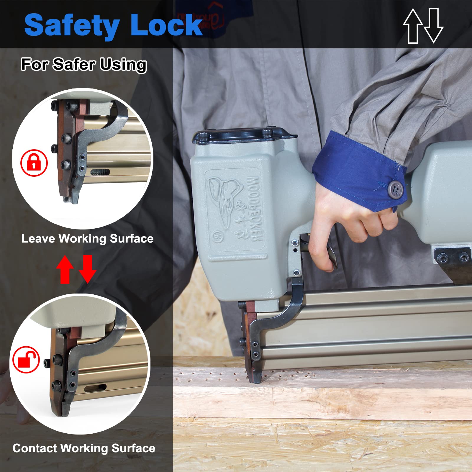 Woodpecker ST64 14 Gauge Heavy Duty Concrete T Nailer, 1 Inch to 21/2