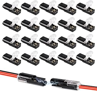 20pcs Double-Wire Plug-in Connector, Pluggable Led Wire Connectors with Locking Buckle Fast Connect Low Voltage Wire Connectors (D37018)