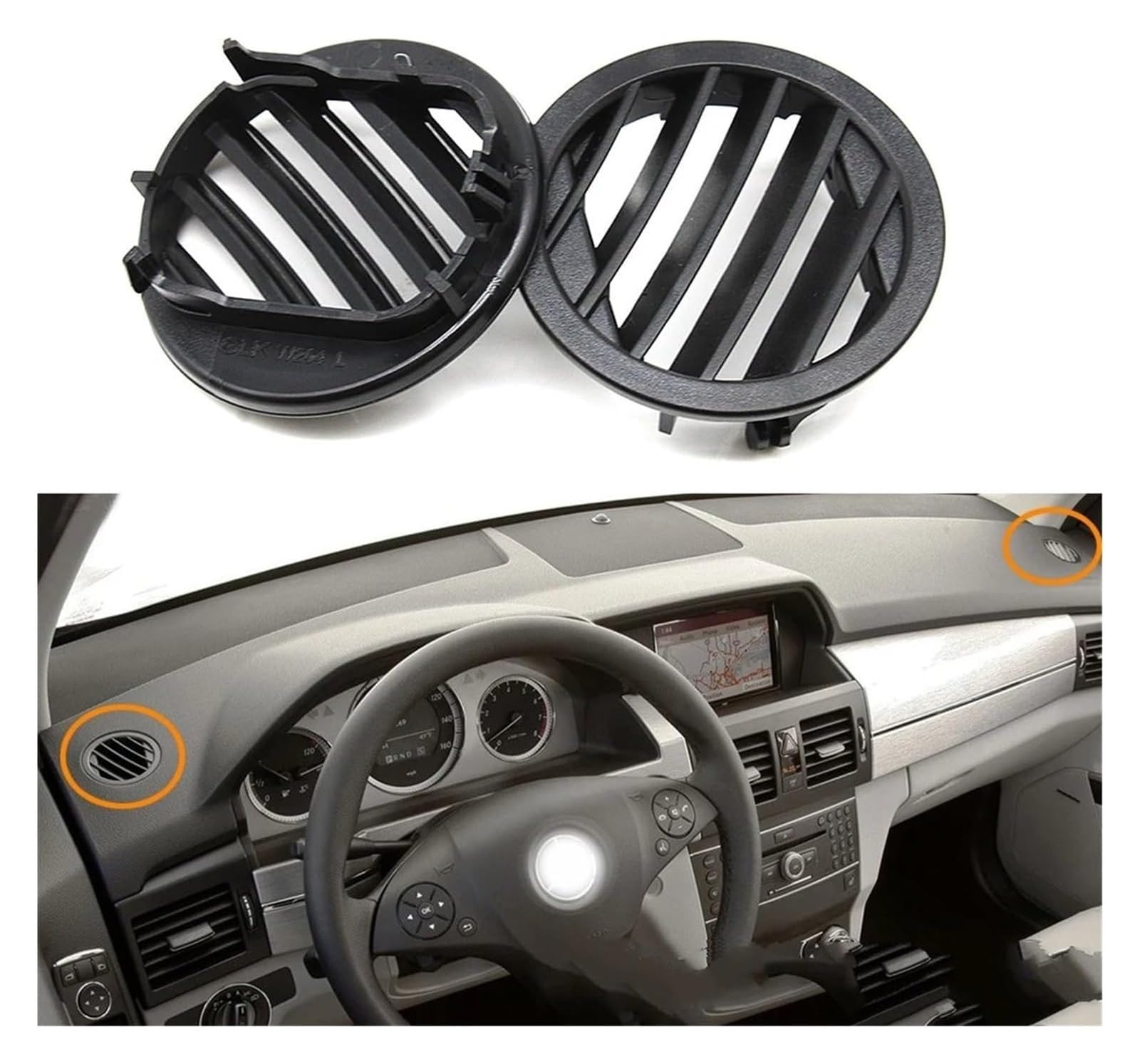 Salida Aire Rejilla para 204 GLK X204 GLK220 GLK250 GLK300 Consola del Tablero Izquierda Derecha Aire Acondicionado Rejilla Salida AC(-Mocha)