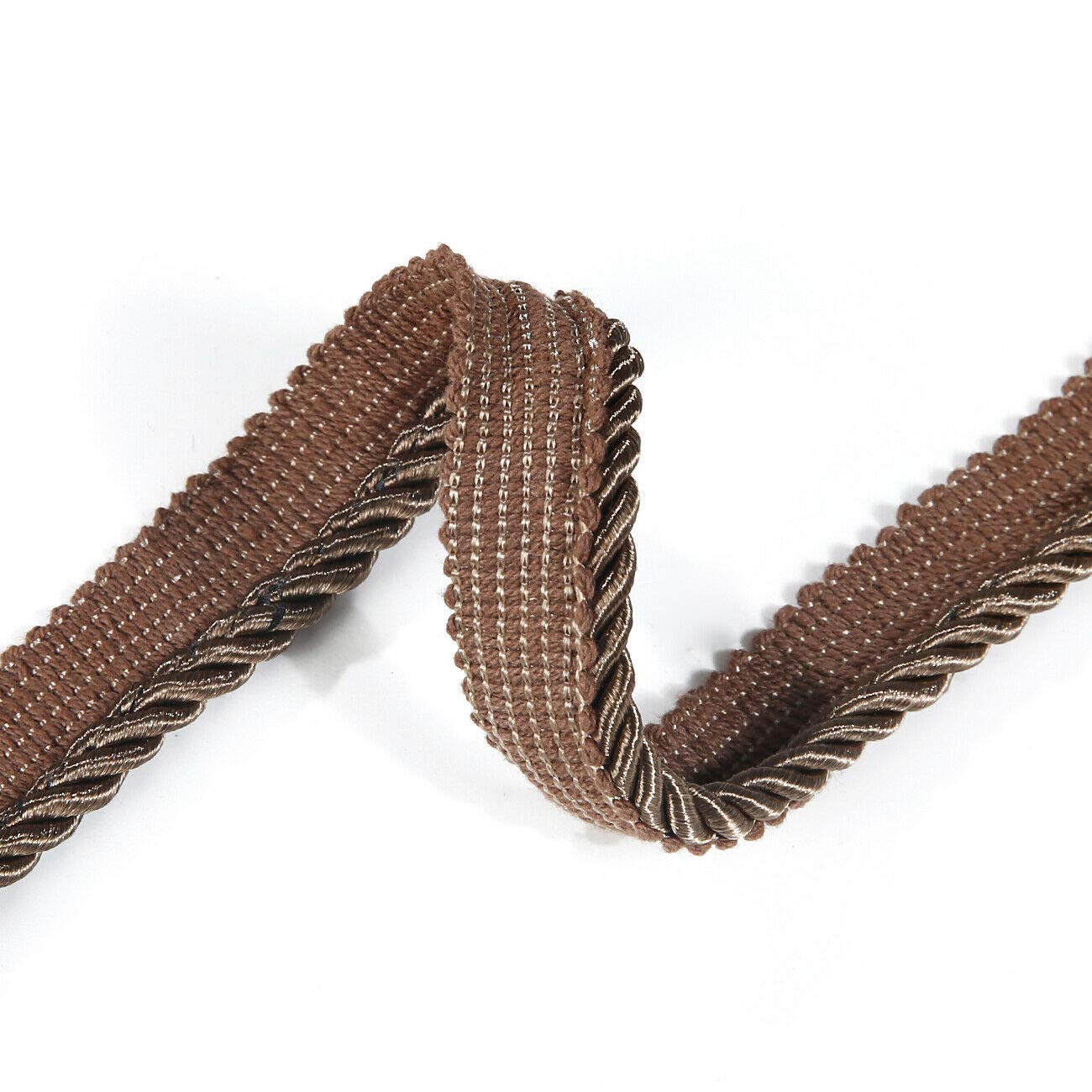 6mm Silky Barley Twist Cord Rope Braid 3 Ply & Matching 16mm Flanged Insertion Piping Furnishing Upholstery Crafts Trimming,36 Colors. High Strength, Neotrims. 5 Yards, Bronzy Brown (Piping)