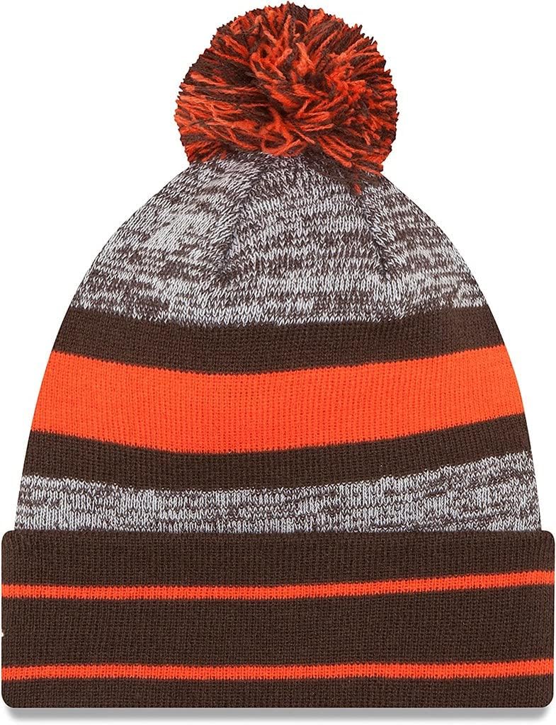 New Era Unisex-Adult NFL Official Sport Knit Classic Cuffed Knit Pom Beanie Hat (Cleveland Browns) - Image 2