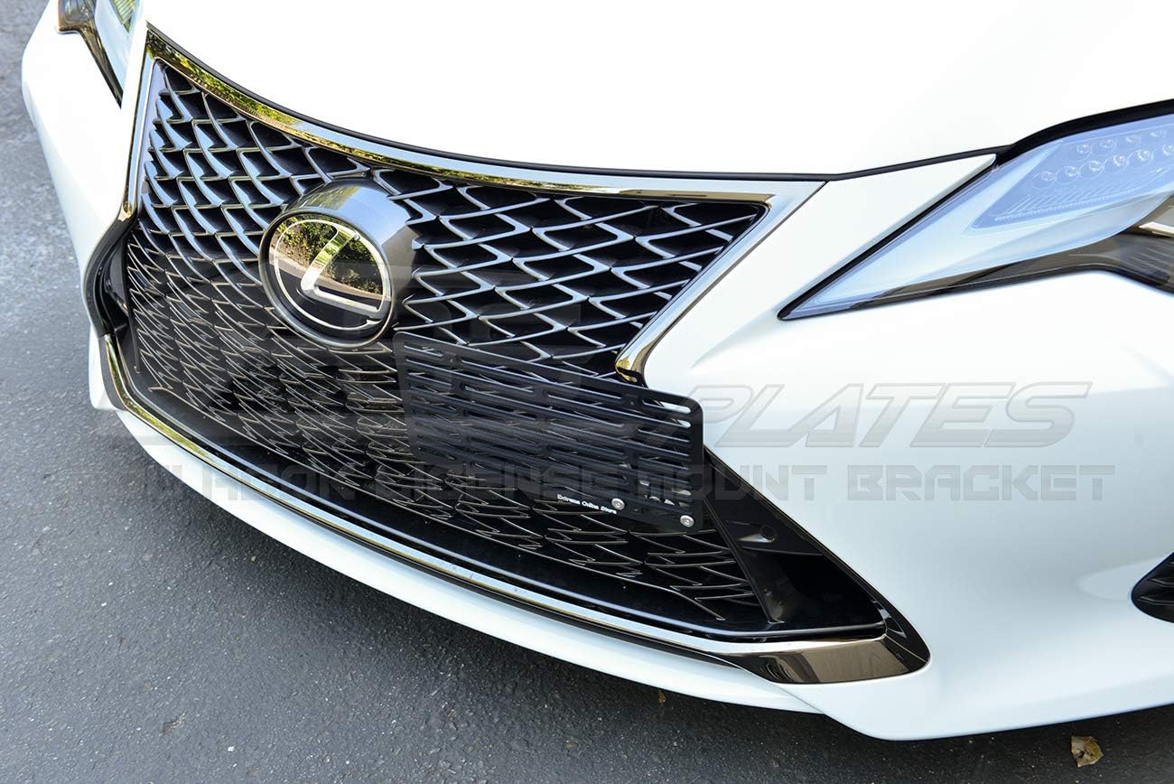 Extreme Online Store for 2019-Present Lexus RC300 & RC350 | EOS Plate Version 2 Front Bumper Tow Hook License Plate Mount Relocator Tow-490-V2 (Full Size)