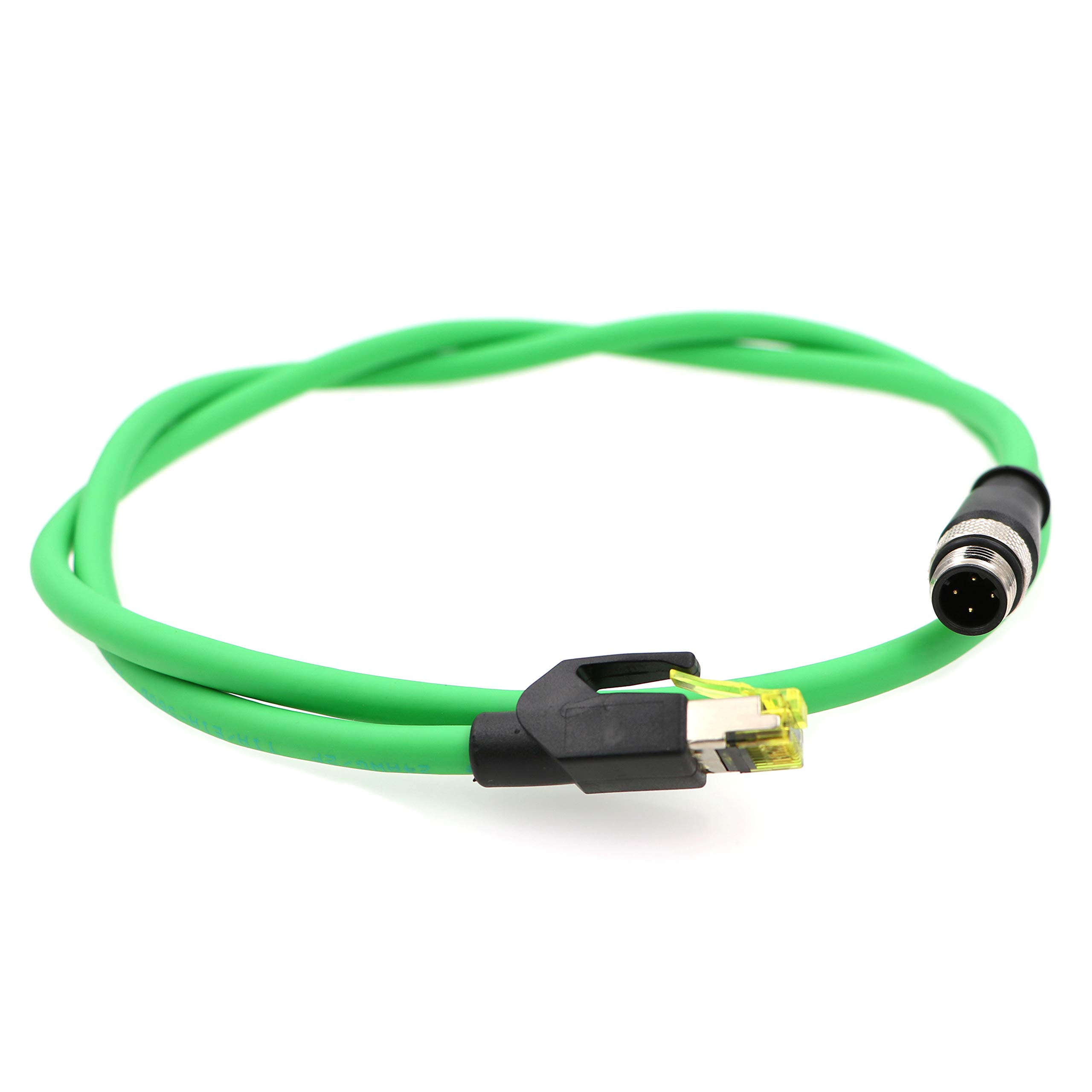 Connecteur M12 4 positions à code D vers câble Ethernet RJ45 Cat5e étanche portable 1 m