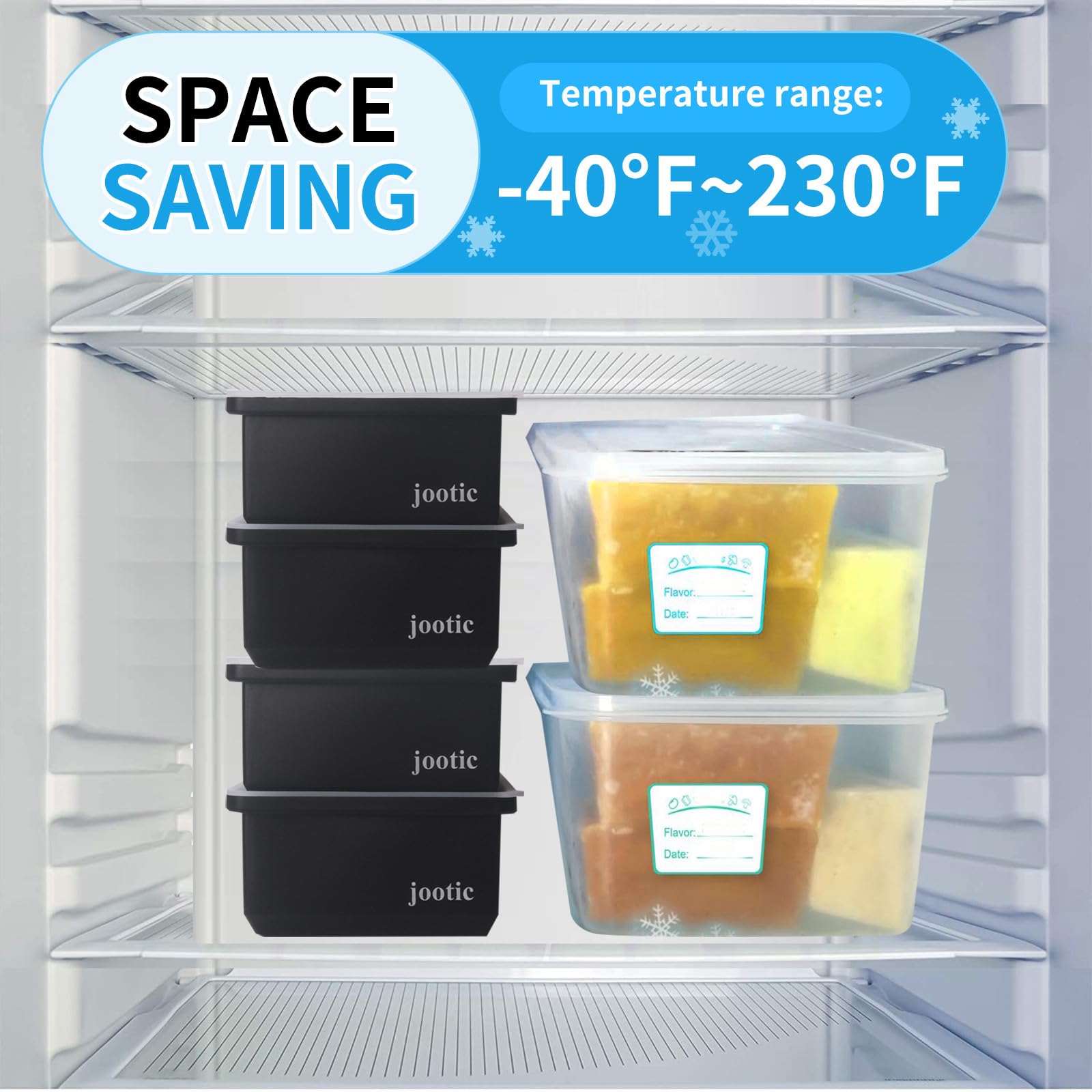 KOLUTI Silikon-Eiswürfelform 2er Set - Suppenwürfel Form Mit Deckel Für Gefrierschrank