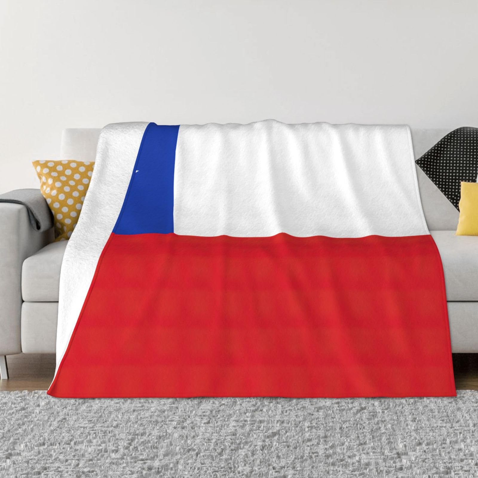 Lghdfyo Black Flag Of Chile Printing Foldable Anti Pilling Flannel Ultra Soft Micro Fleece Blanket, Soft Blanket For Home Trave