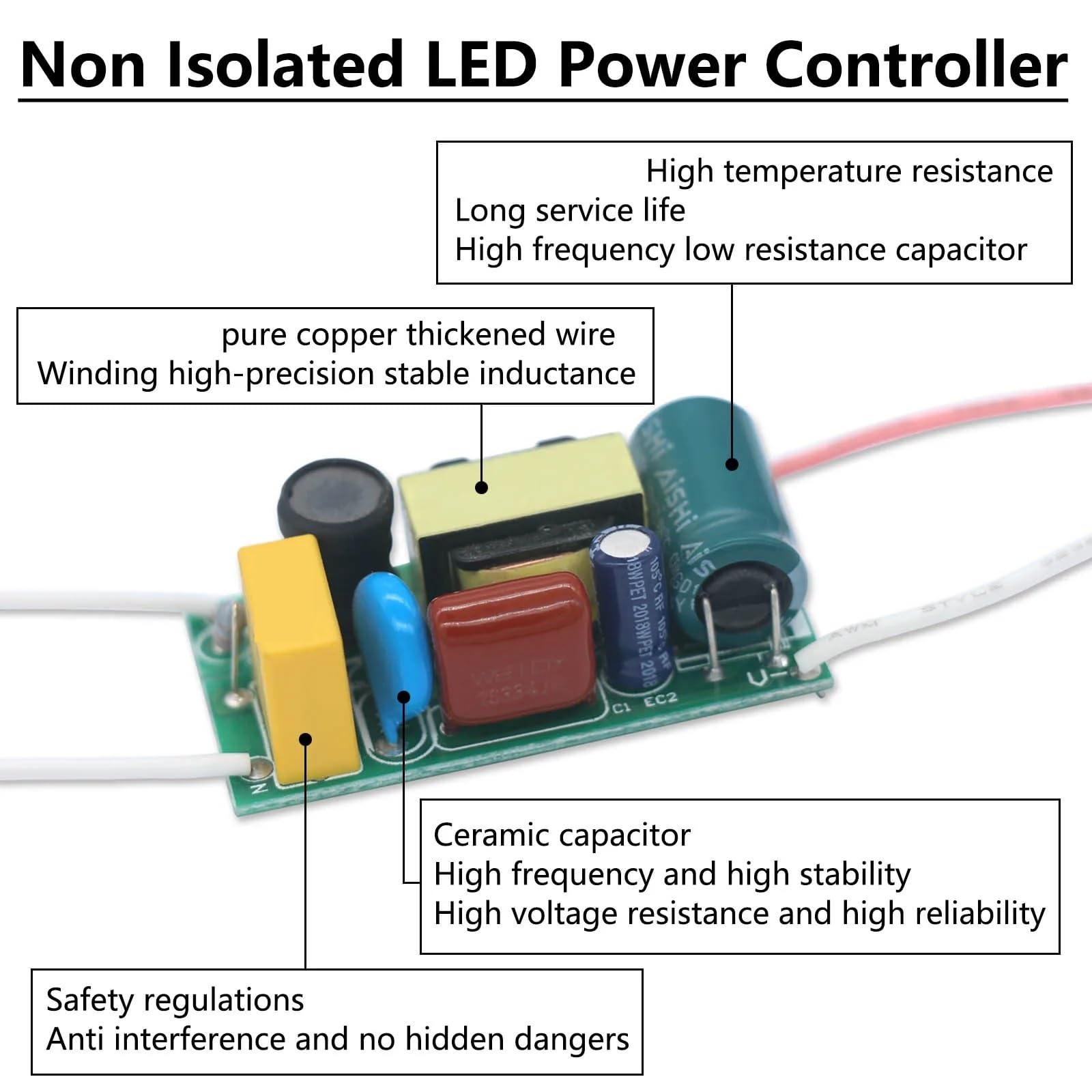 Driver LED 24-36W 300mA Trasformatore di illuminazione a corrente costante non isolato AC220-240V a DC80-120V