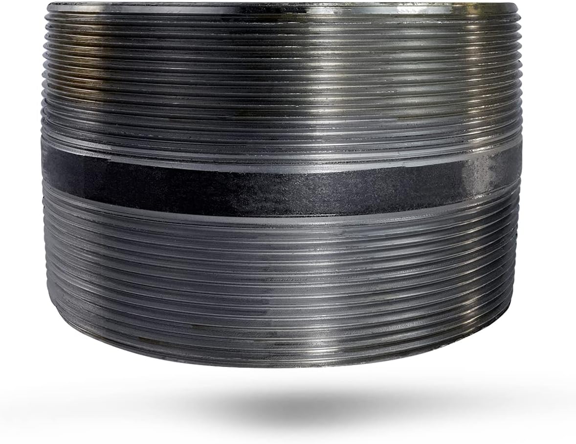 Everflow Supplies NPBL6040 4" Long Black Steel Nipple Pipe Fitting with 6" Nominal Size Diameter