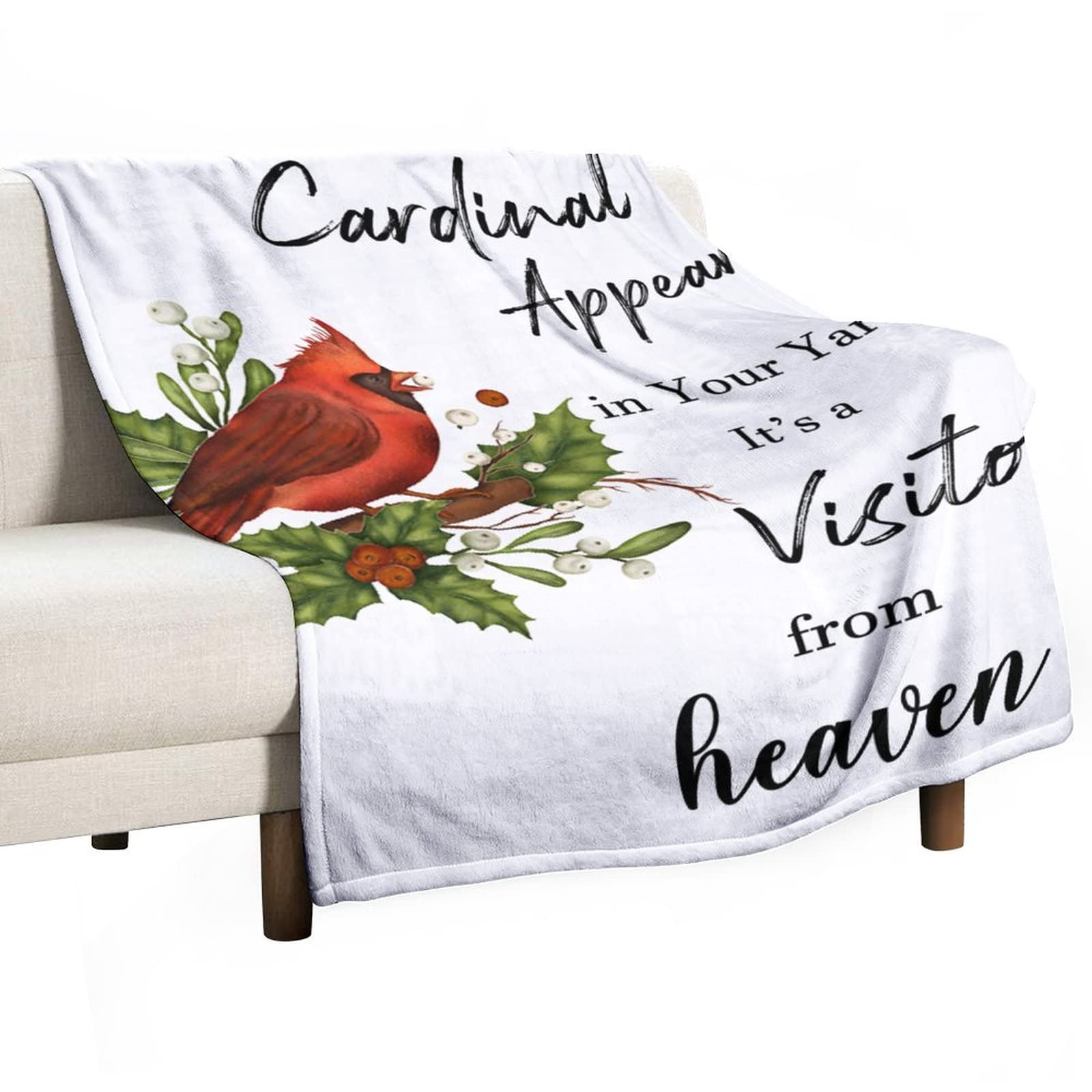 Couverture de canapé cardinal chaude en flanelle pour un hiver cocooning