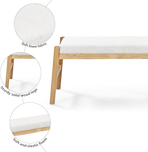 Miniatura 5 de ECLYL Banco de entrada tapizado, banco de dormitorio para el extremo de la cama, banco de comedor con asiento acolchado para cocina, sala de estar,