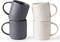 Vista 16 de famiware Juego de Tazas de Café para 4, Tazas de Catering Star de 12 oz con Asa para Café, Té, Cacao, Leche - Juego de Vajilla de Cerámica de Gres