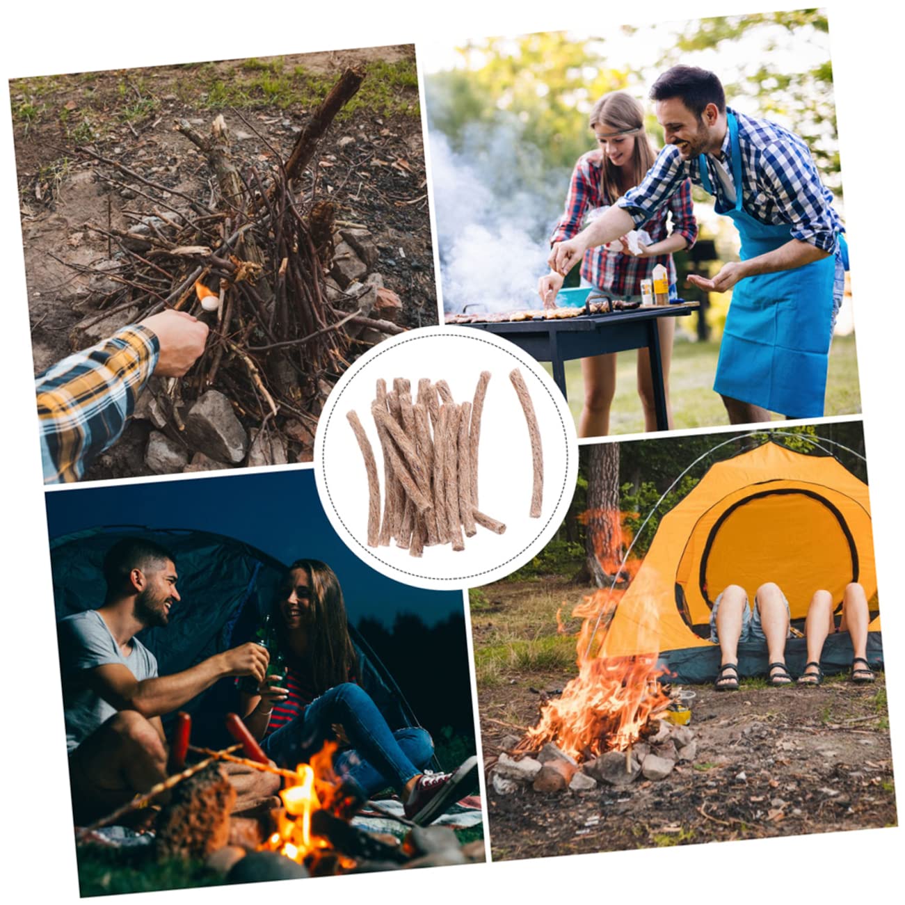 POPETPOP Camping Accessory 20pcs Wick Fire Starter Twine for Outdoor Activities