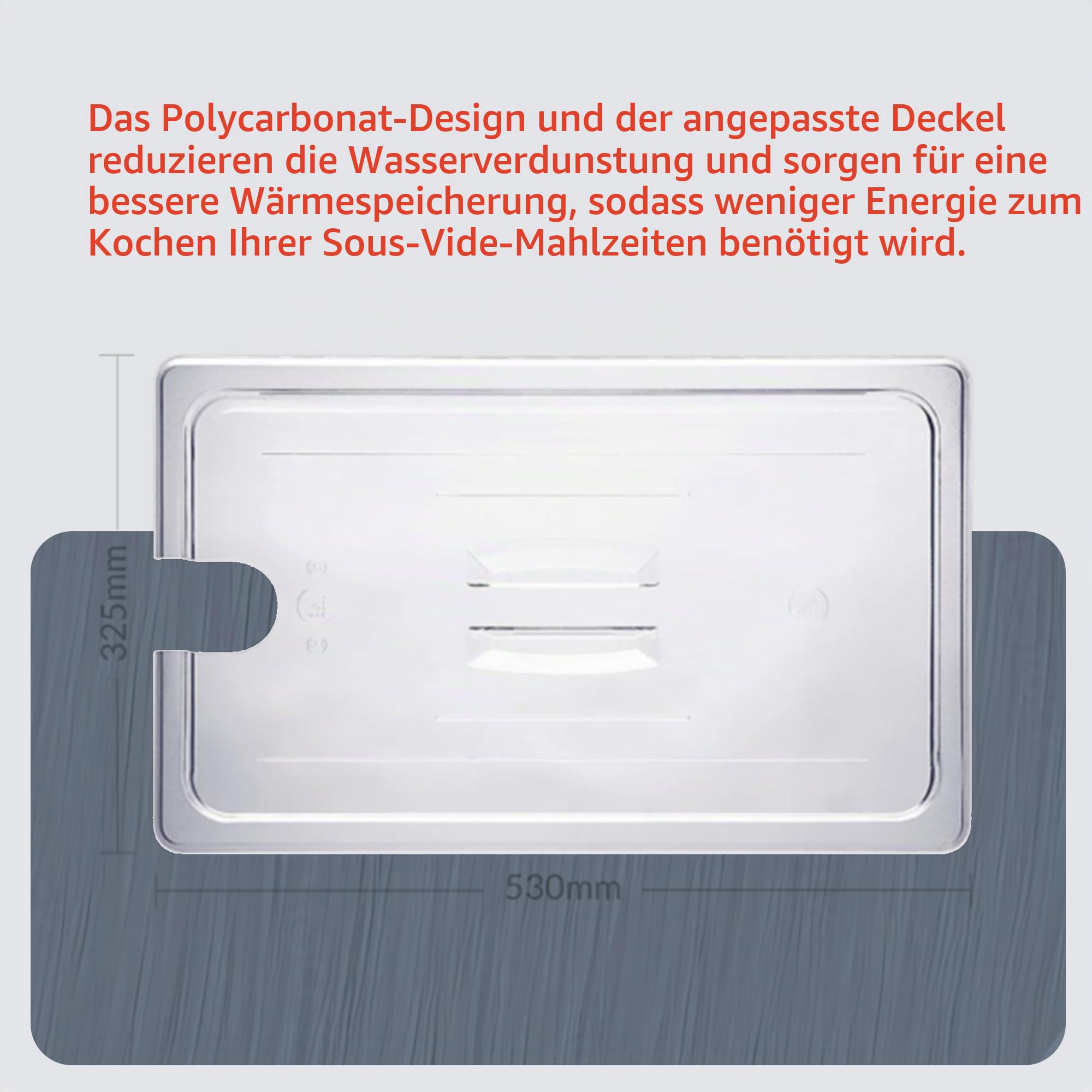 Sous Vide Tools Container aus Polycarbonat, 20 l, mit Deckel für den Sous-Vide-Stick von Anova, nicht-haftend und spülmaschinengeeignet, SVT-PS24GN-ANOVA, For Use With Anova Sous Vide Circulators