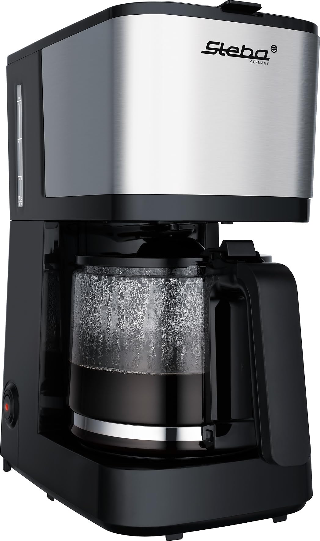 Cafetera de filtro Steba con jarra de cristal, fácil limpieza, piezas aptas para lavavajillas y gran abertura de la tapa para facilitar el llenado. KM F2.