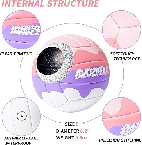 Miniatura 7 de Pelota de voleibol suave al tacto, regalos para adolescentes, niñas, niños, jóvenes, equipos principiantes, pelotas de voleibol duraderas para