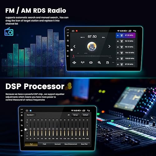 Miniatura 11 de Radio para Toyota Land Cruiser Prado 150 2014-2017 Estéreo Actualización Dash Kit de Navegación GPS del Coche, 2+32GB 10.1" IPS Pantalla Táctil