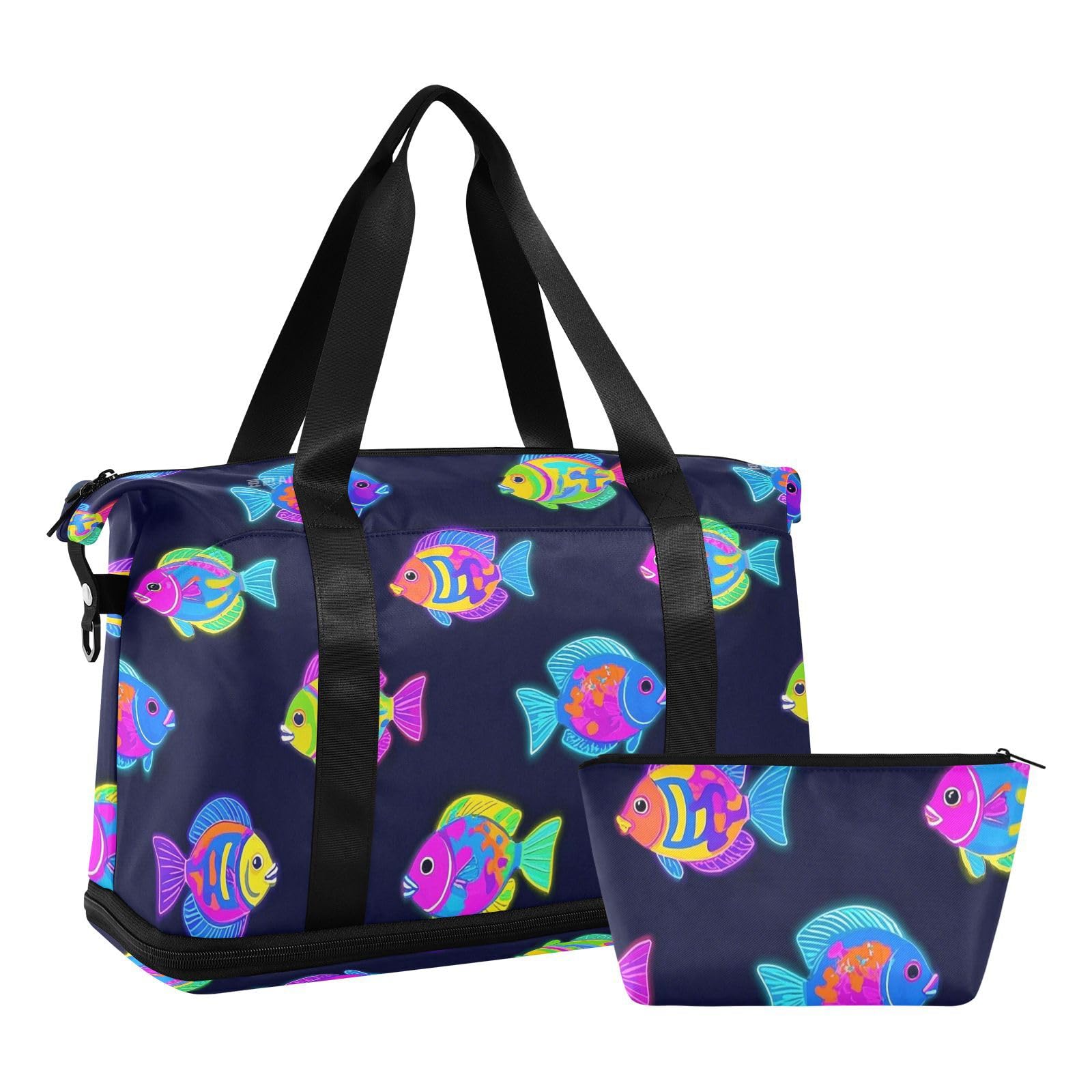 Bolsa de viaje grande de verano con bolsillo húmedo y correa ajustable, multifuncional, para hombres y mujeres
