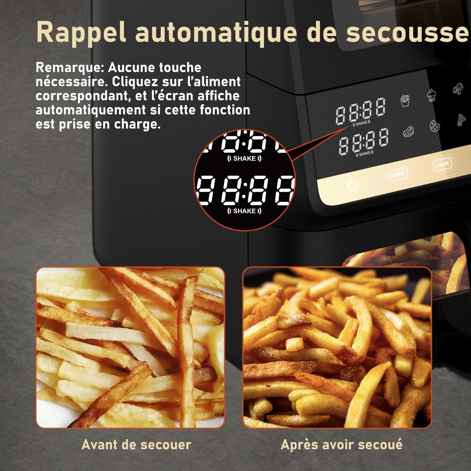 Air Fryer Vertical 10L,10-in-1 Friteuse Sans Huile Airfryer à 2 Double Compartiment Tiroir,Fonction Synchronisation SYNC et DUAL, Design Compact, Économie 80% d'Huile, Noir