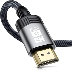 Câble HDMI 4K 20ft, Câble HDMI 2.0 Sweguard [4K@60Hz, 2K@144Hz] Haute Vitesse 18Gbps Cordon HDMI Plaqué Or Tressé Prend en charge 3D, HDR, UHD 2160P, 1440P, 1080P, HDCP 2.2, ARC pour Apple TV, PS5, Netflix-Gris