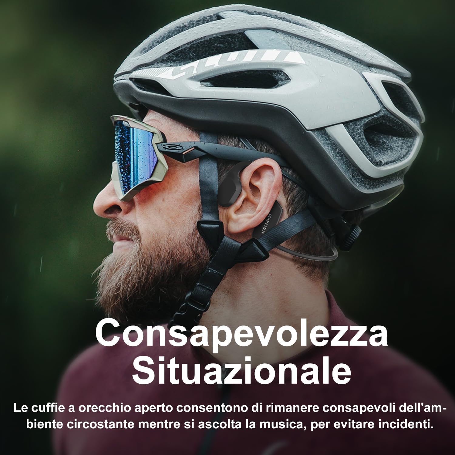 Cuffie A Conduzione Ossea Bluetooth 5.2 Hiteblaz - Aperte, Impermeabili IP55, Per Sport E Vita Attiva