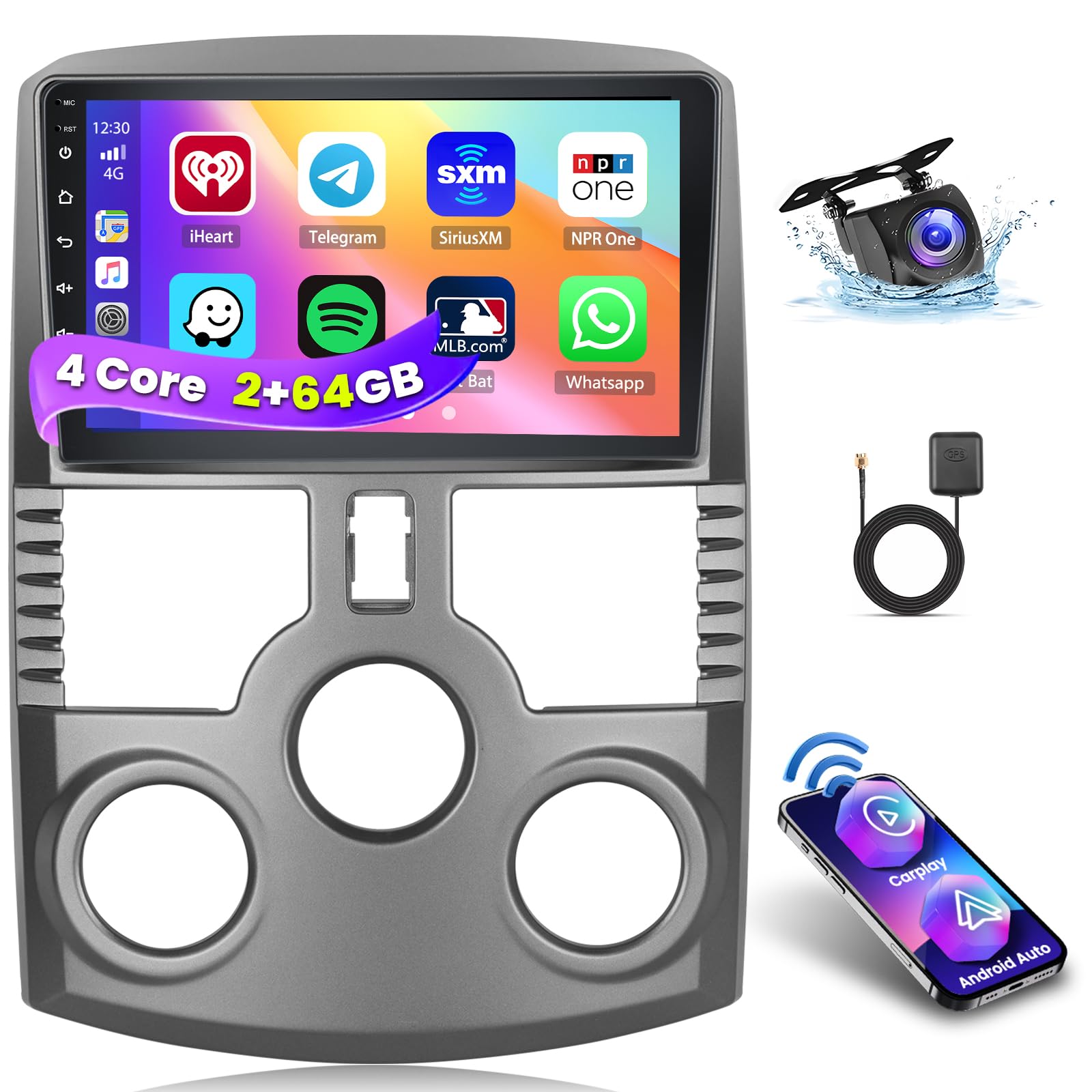 2+64G Radio for Daihatsu Terios for Toyota Rush 2006-2016 Car Stereo Android 15 9'' Touch Screen CarPlay Android Auto, AHD Backup Camera, Bluetooth, GPS, WiFi, DSP