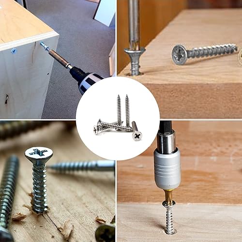 Miniatura 6 de UYTRYEM Tornillos de madera de cabeza plana M4x30mm, tornillos autorroscantes Phillips Drive cabeza avellanada, 50 unidades (M4x30mm)