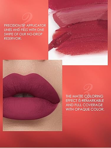 Miniatura 8 de Juego de 12 lápices labiales líquidos mate  bolígrafos delineadores de labios kits de maquillaje de labios de un solo paso pigmento aterciopelado