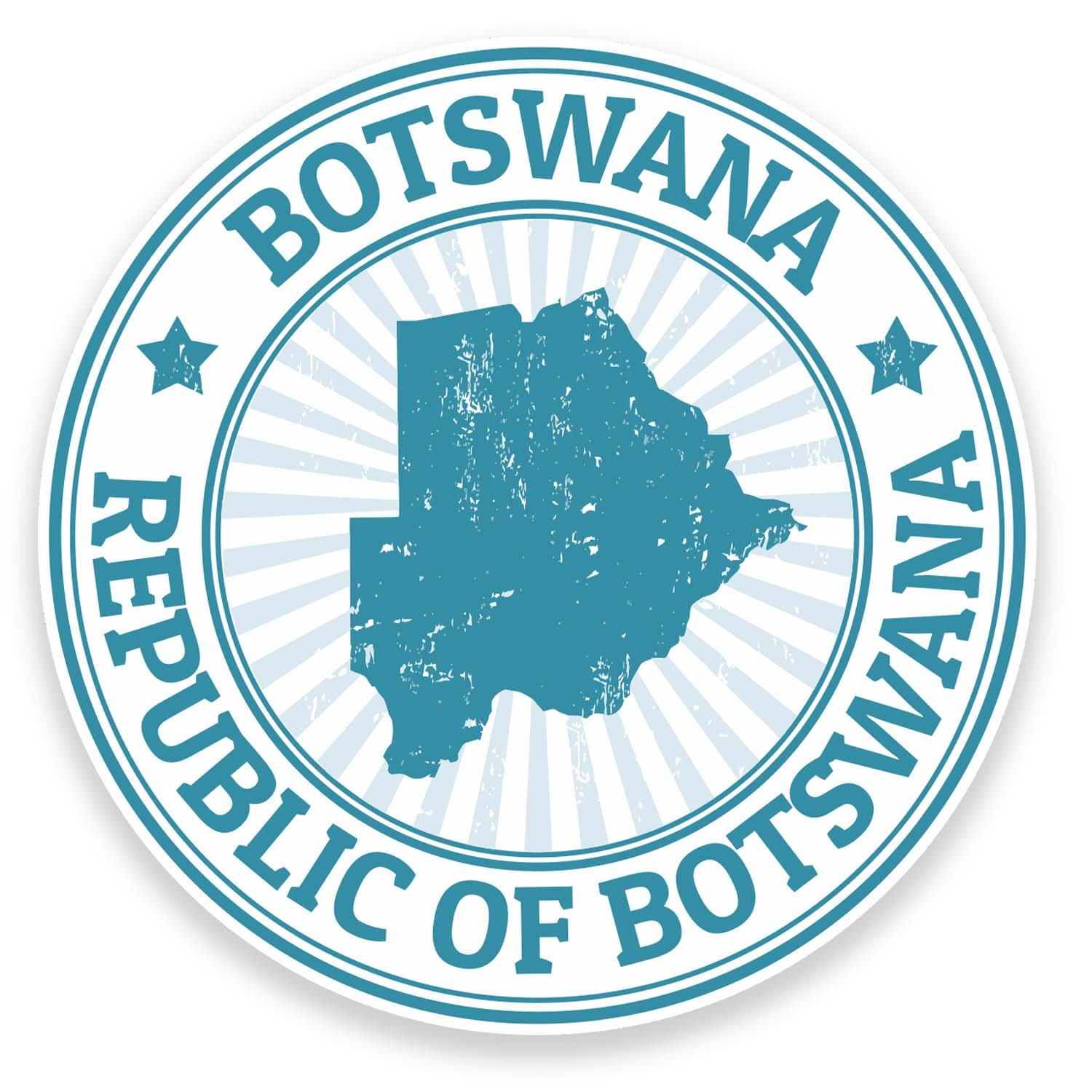 2 x 10cm Botswana Flag Vinyl Sticker Decal Laptop Car Bike Luggage Travel #9297 (10cm Wide x 10cm High)