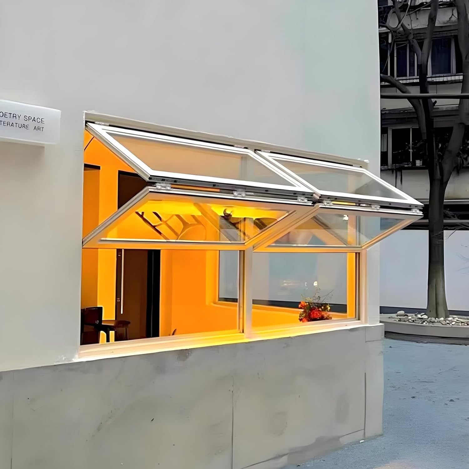 Folding Concession Serving Window – Vertical Sliding Double Hung Aluminum Frame,Folding Sliding Windows Double Hung Window,Customizable Aluminum Mobile Home Windows(34x38in/86x96cm)