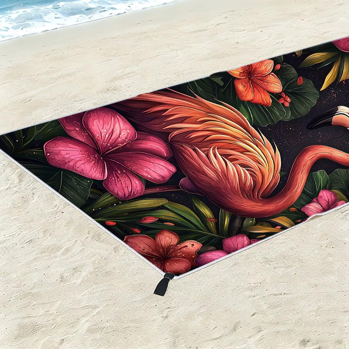 Telo Mare Microfibra, Telo Mare Grande 100x200cm 2 Pezzi, Asciugamano Palestra Donna Asciugatura Rapida, Antisabbia Asciugamano Microfibra, Leggero Asciugamani Palestra per Regalo (Fenicotteri) -4258