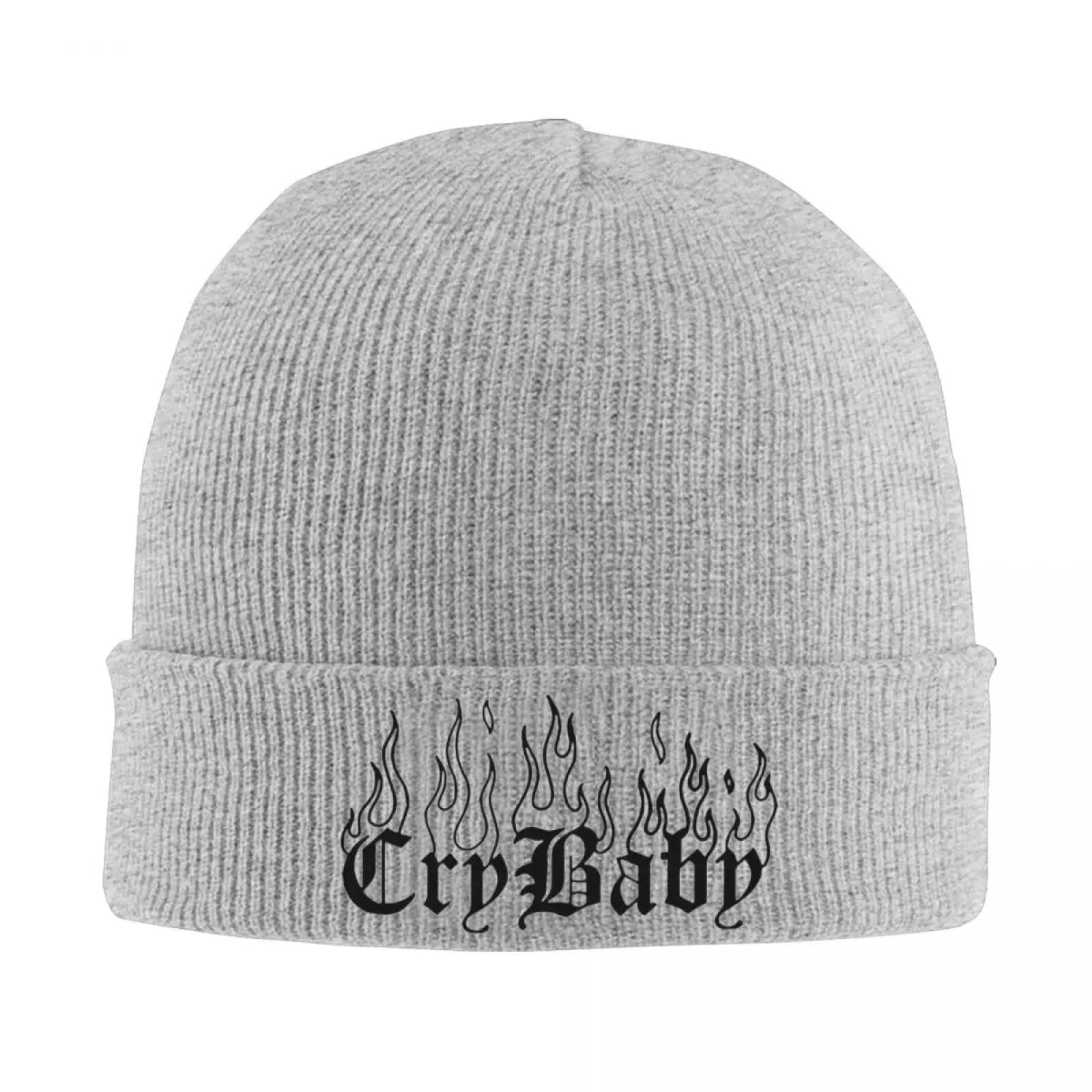Lil Peep Cry Baby Tattoo On Fire Original Bonnet Hats Beanie Hats Graphic Knit Hat Winter Cool Men Unisex Outdoor Sport Warm Cap