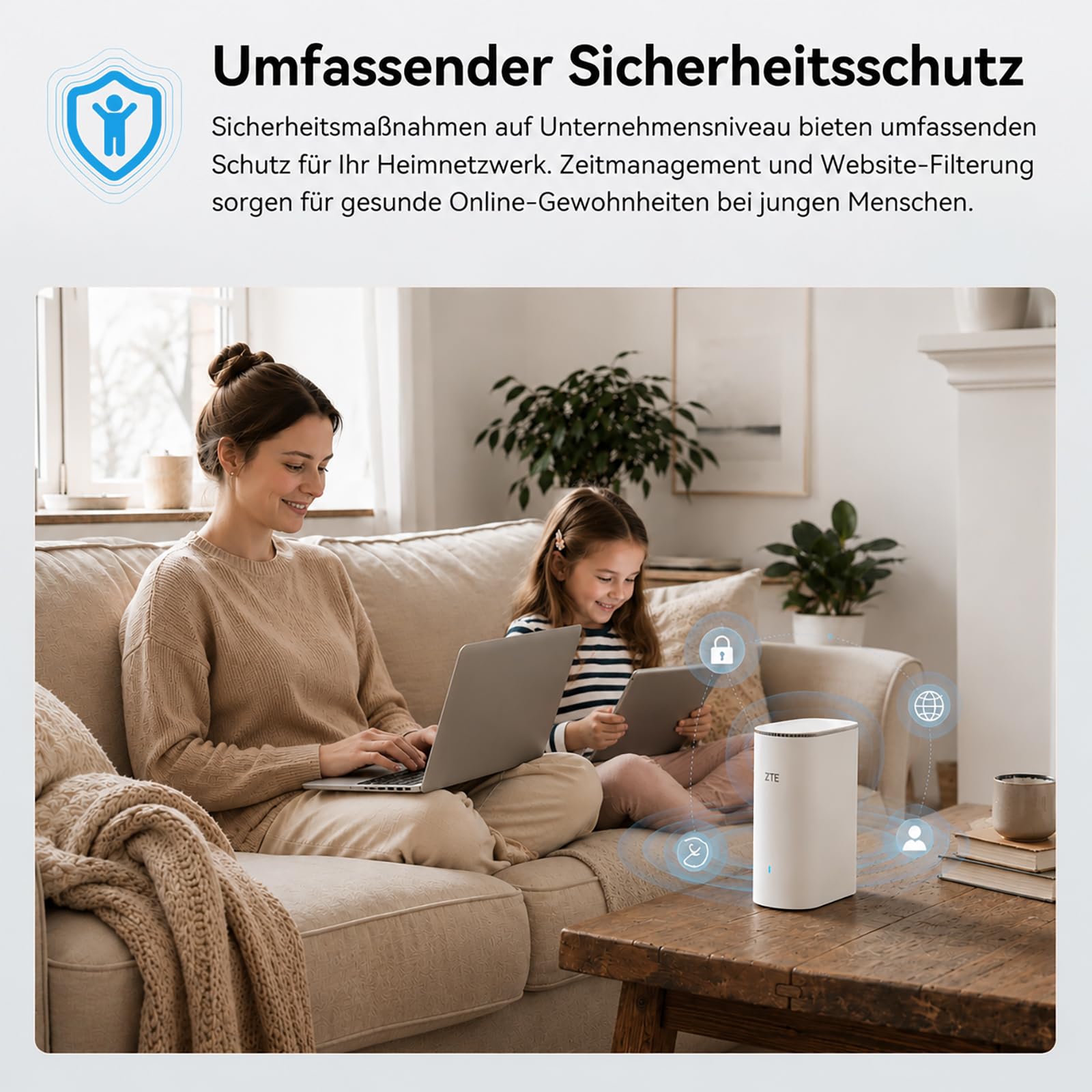 ZTE WLAN Router WiFi 6 mit EasyMesh, WLAN Repeater, bis zu 3000 Mbit/s für stabiles WLAN, ideal für Homeoffice, Streaming und Smart Home, kein 5G Router, keine SIM-Karte, kein DSL-Modem