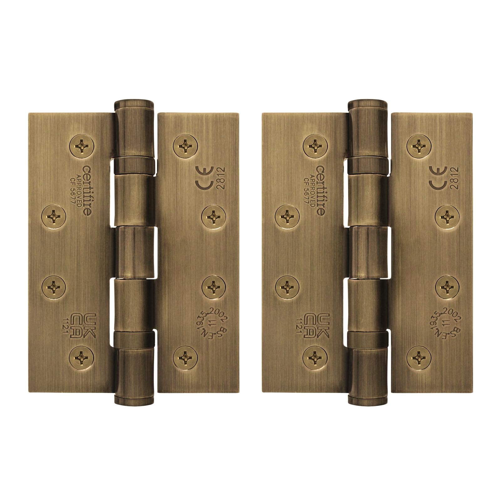 EAI Bronze Door Hinges | 4 Inch / 102mm Florentine Bronze Internal Fire Door Hinges | 1 Pair
